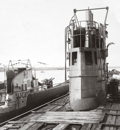 Conning tower on one of the huge mine-laying U-boats by English Photographer
